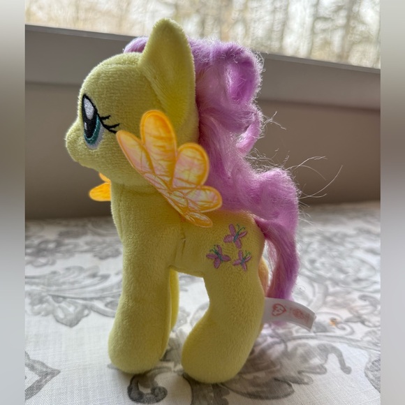 TY 2014 My Little Pony Hasbro Fluttershy Yellow Plush Pony with Metallic Wings - Picture 4 of 14